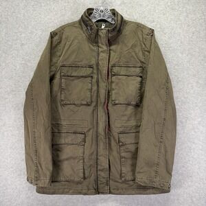 Leviss Jacket Womens Large Green Field Utility Four Pocket Military Zip Front